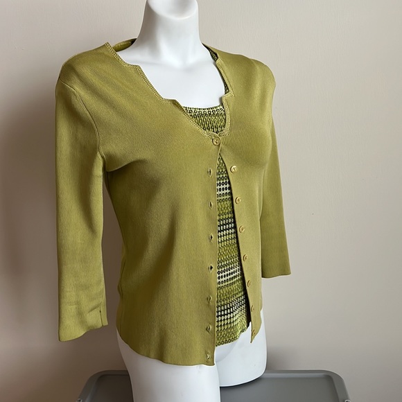 Sweater Set: Top & 3/4 Slv Sweater - Picture 1 of 10